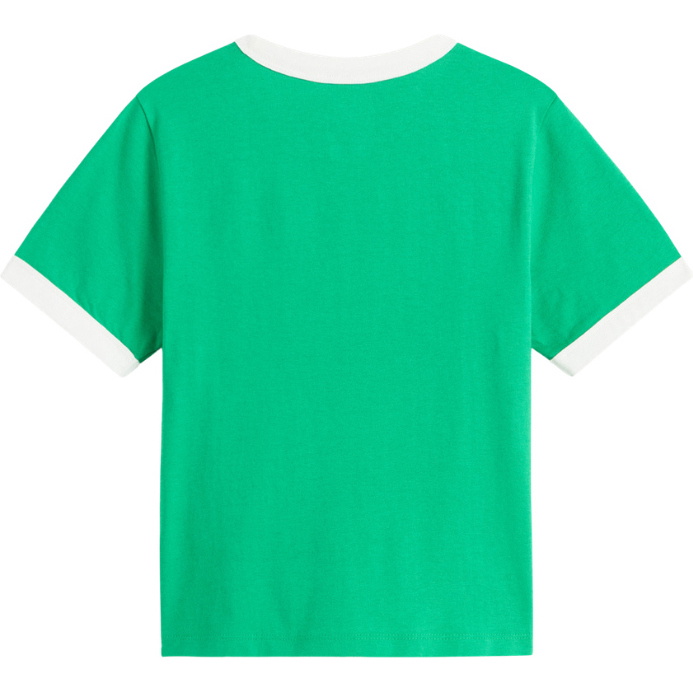 2026 Vans Womens Centre Print Ringer T-Shirt VN000TXSFLX1 - Vivid Verdant
